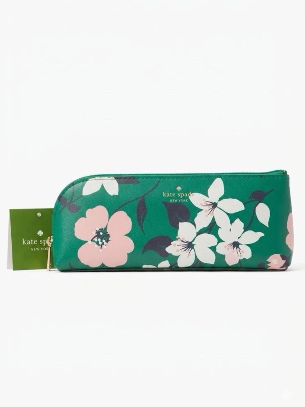 kate spade Green Floral Cosmetic Zip Pouch